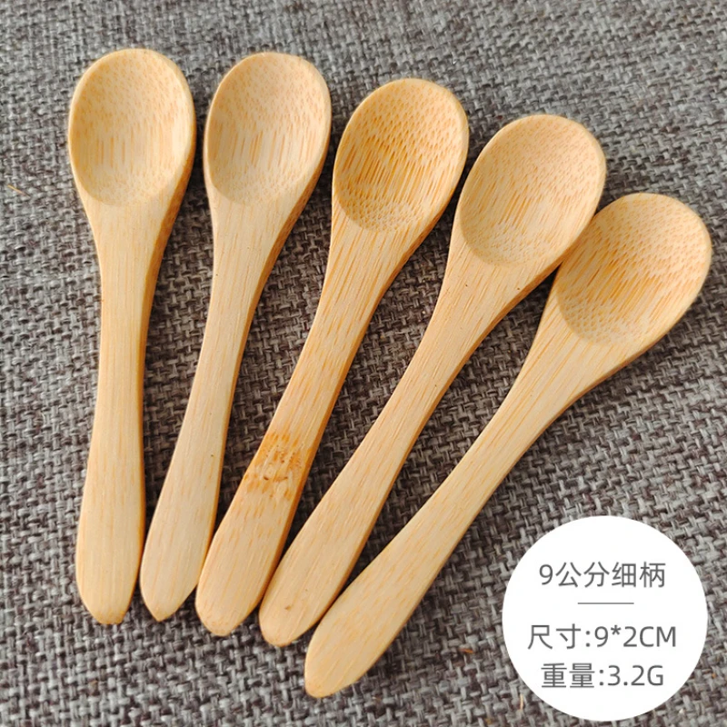 5Pcs Ice Cream Spoon Mini Easy Clean Wear-resistant Natural bamboo Wooden Honey Children's Spoon Yogurt for Kitchen wooden spoon