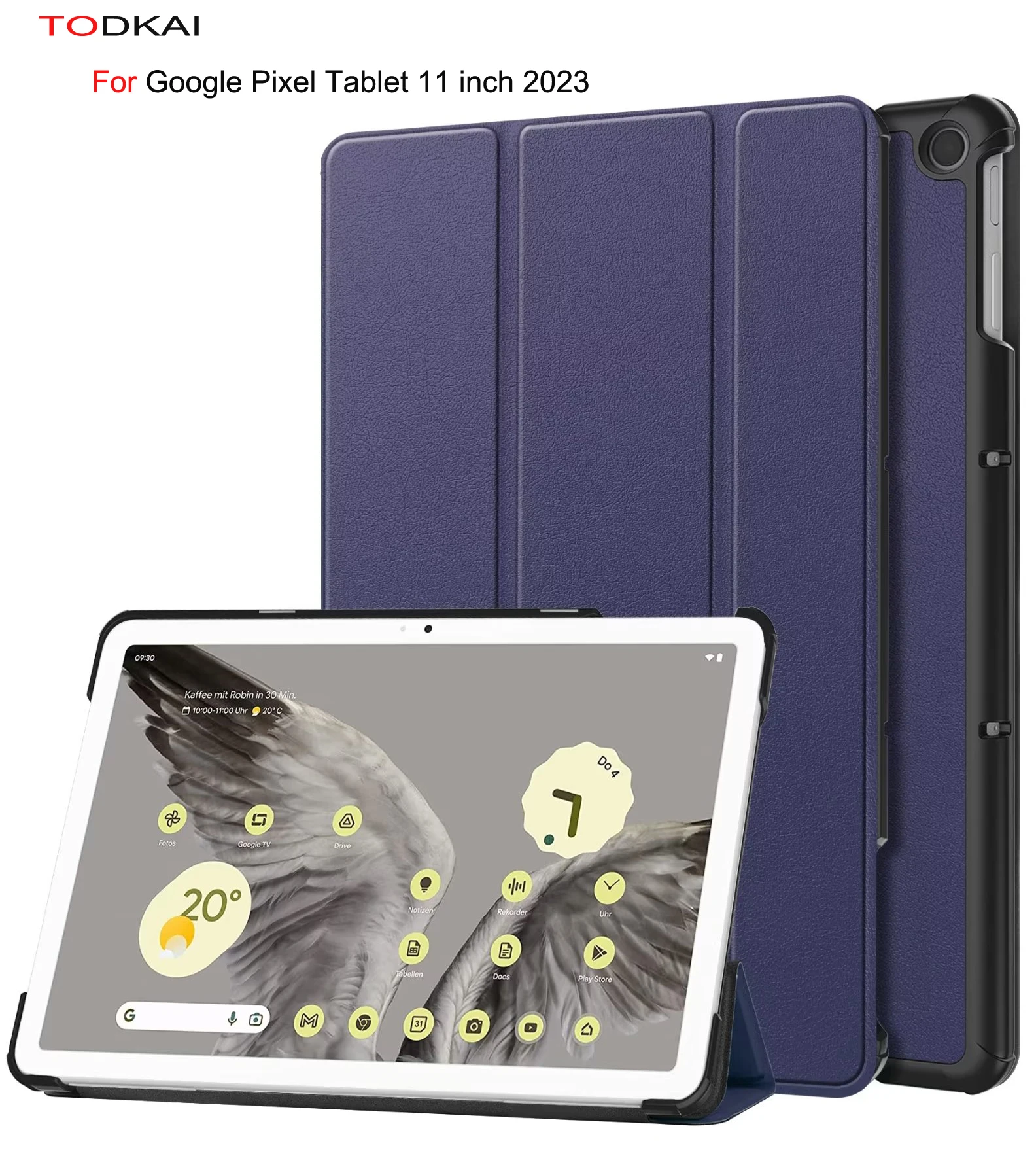 Per Google Pixel Tablet Case 11.0 Pollici Tri Guscio Protettivo Pieghevole Per La Pelle Per Google Pixel Tablet 2023 Flip Hard Pc Pu Caqa