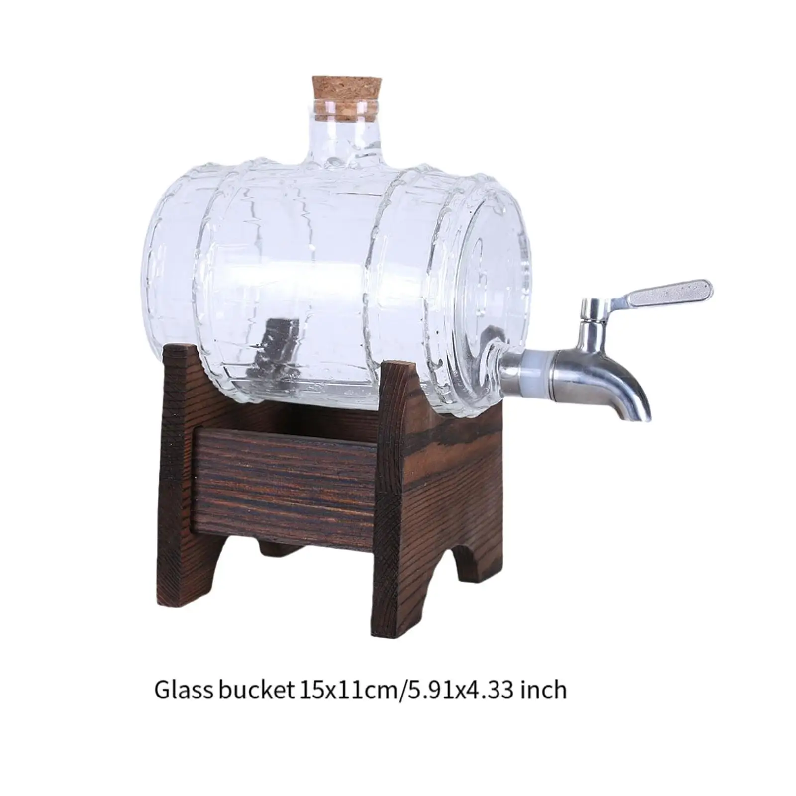 Glass Barrel Storage Container Commercial Beverage Dispenser for Bar Home RV