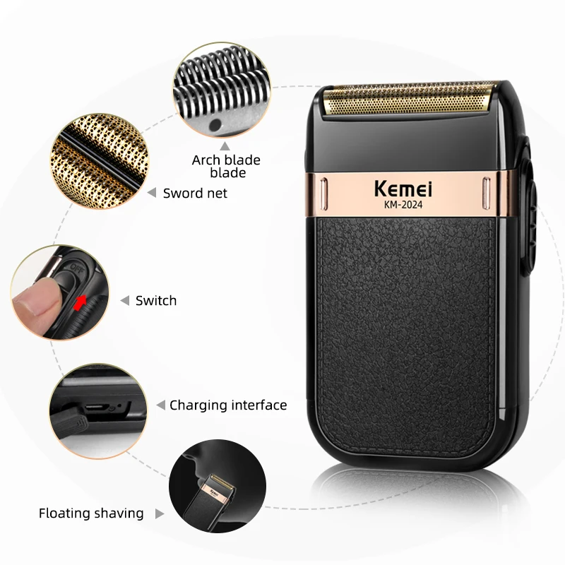 Kemei Electric Shaver for Men Twin Blade Waterproof Reciprocating Cordless Razor USB Rechargeable Shaving Machine Barber Trimmer electric shaver electric razor cordless shaver