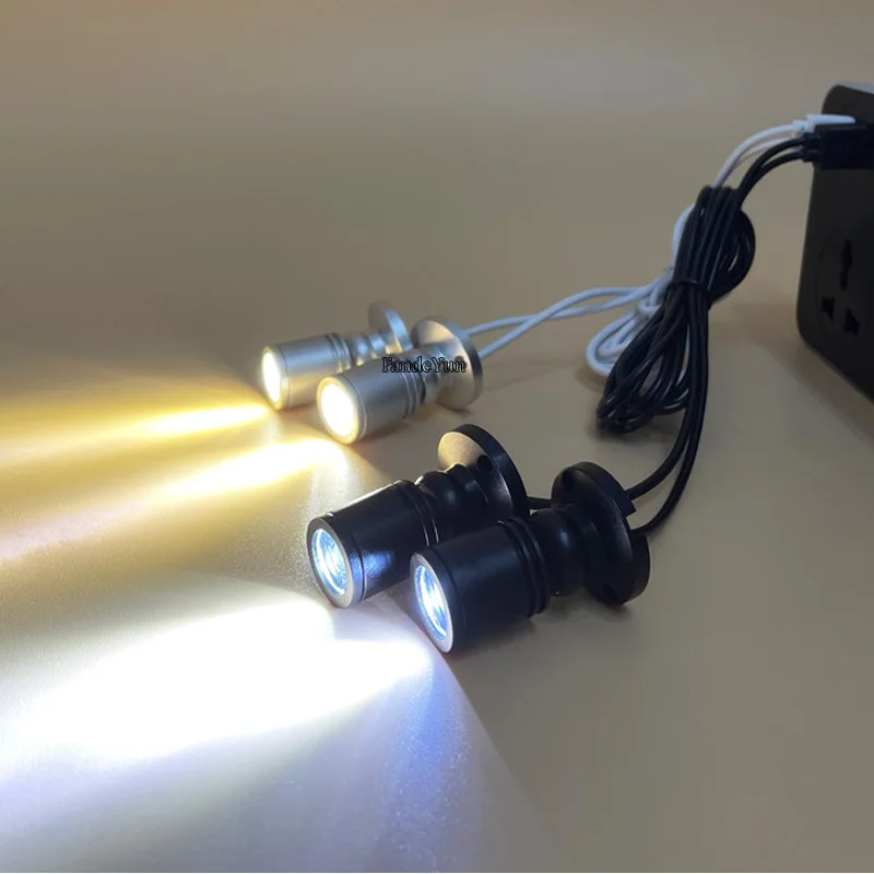 Led USB Spotlight 3W DC5V Jewelry Cabinet Showcase Counter Lamp Surface Mounted Ceiling Spot Light USB 5V Interface 2 in One 5