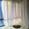 White Korean Princess Style Double-layer Curtain White Sheer Curtain Plus  White Cloth Curtain for Living Room Bedroom 5
