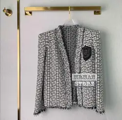 2022 nova moda de luxo marca estilo clássico nicho elegante bordado textura franjas malha cardigan casaco feminino