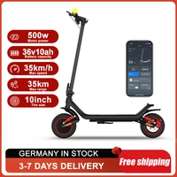 Trottinette électrique pour adultes M1MAX avec clignotants, moteur 500W, vitesse 35 km/h, autonomie 35 km, batterie 36V 10Ah, pneus de 10 pouces, charge utile 120 kg, pliable, trottinette électrique pour les trajets quotidiens 1