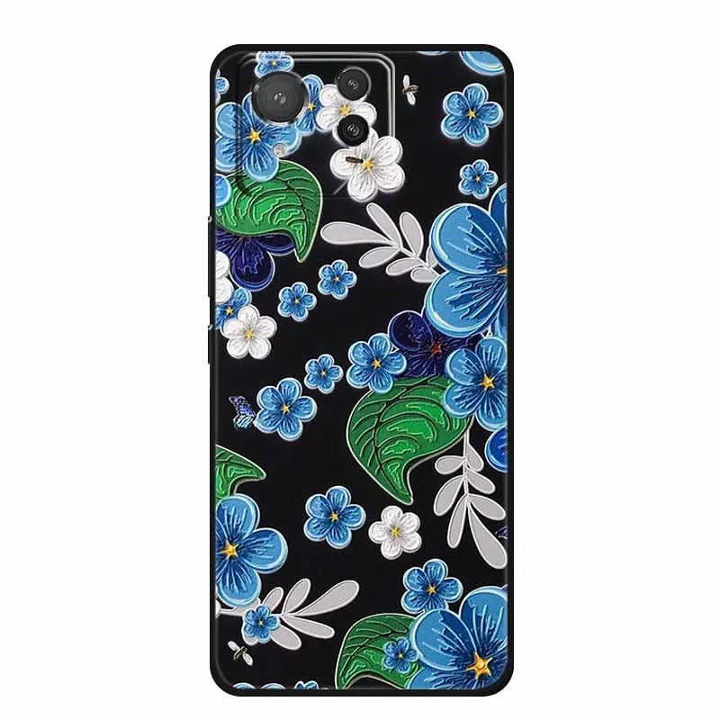 Premium 3D Embossed Black Silicone Soft Back Cover Case