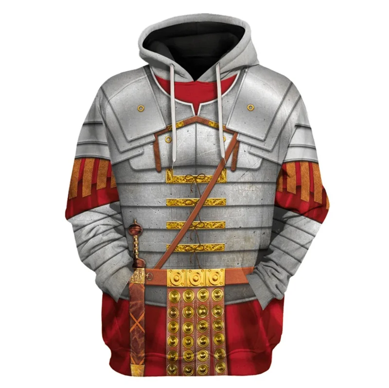thumbnail image 1 of Sudadera con capucha y estampado 3D de caballero medieval antiguo para hombre, ropa informal, sudadera de manga larga, sudadera con capucha, ropa para niños, 1 of 4