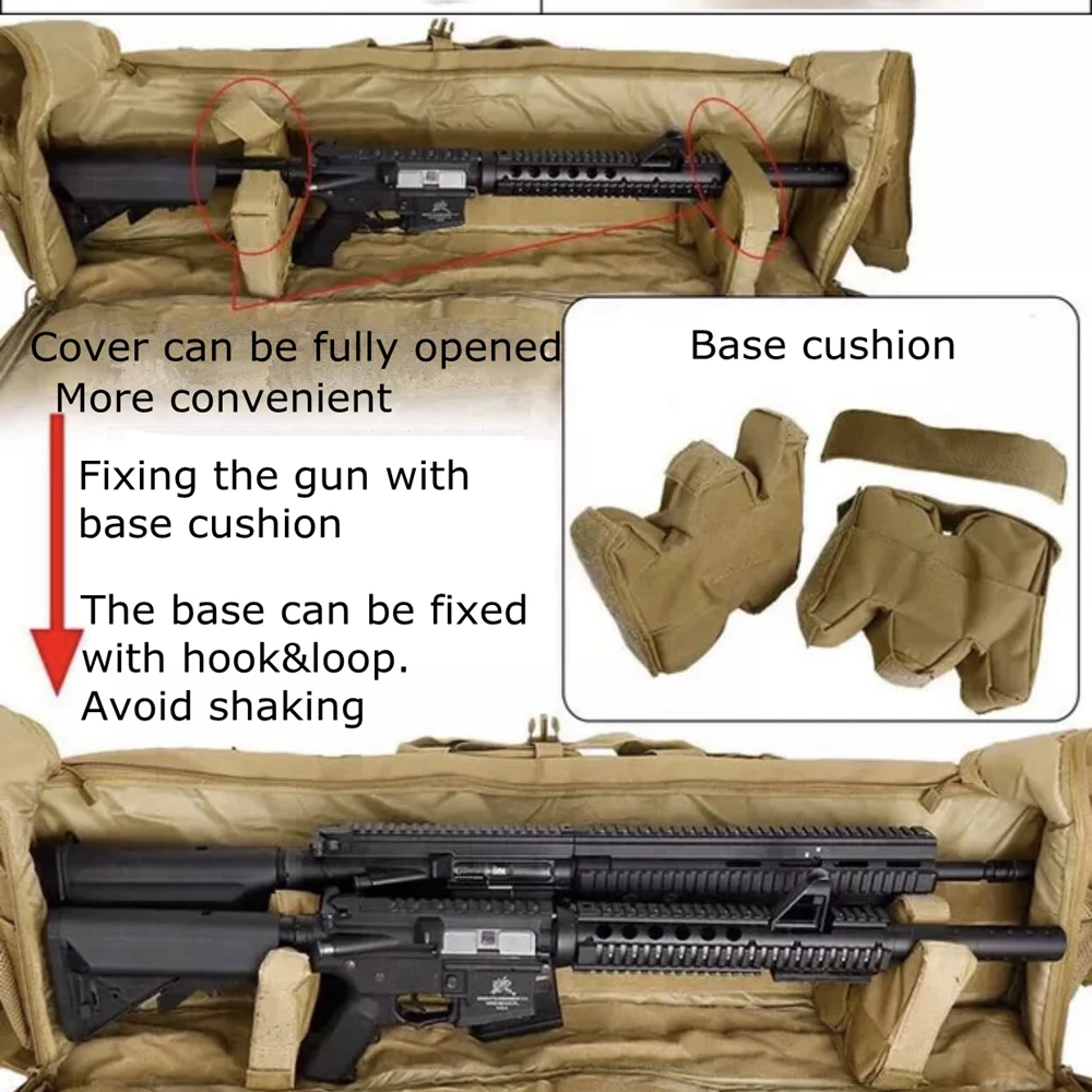 Tactical Gun Backpack  Double Rifle Bags Airsoft Military Dual Carbine Carrying Case for SAW M249 M4A1 M16 AR15