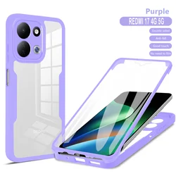 Ultimate Shockproof Full Body Protection Case with Screen Protector - Durable Protective Cover for Redmi 17 5G (Purple)