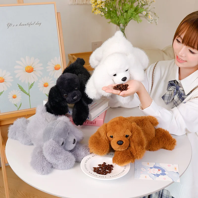 Nice 1pc 30cm Cute Lying Dog Plush Toy Kawaii Black Puppy Pillow Stuffed Soft Doll Lovely Birthday Gift for Ages