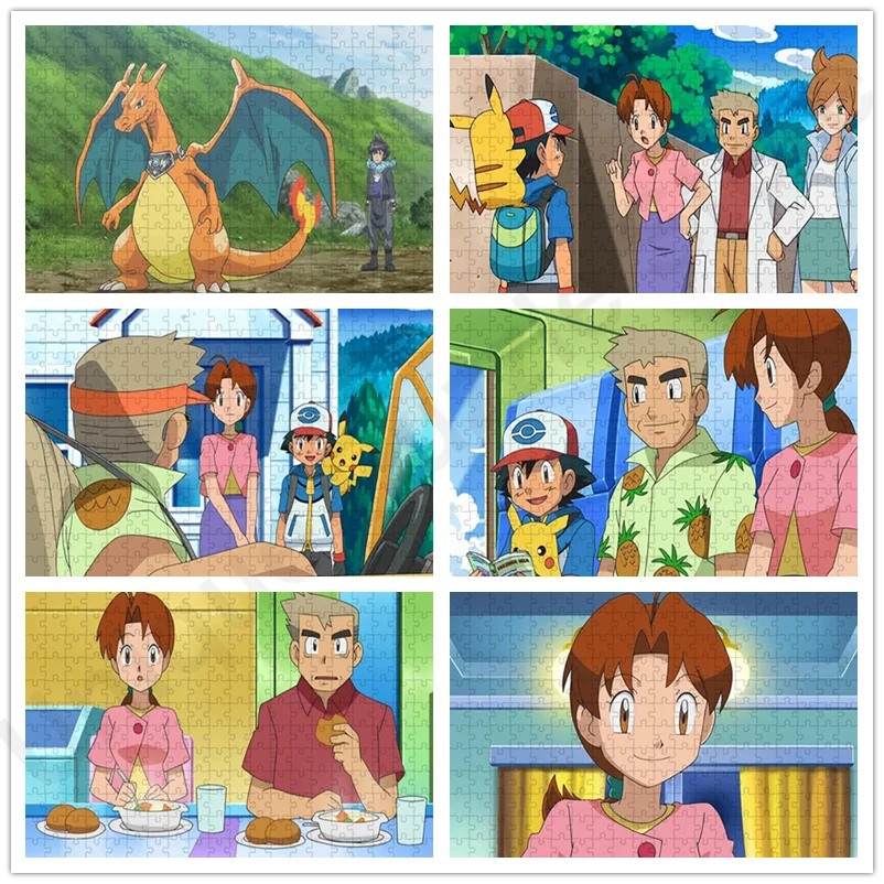 Anime Pikachu Characters Ash Family Charizard Puzzle Jigsaw Funny Diy Manual Educational Toy Unique Design Diy Home Decoration christmas wooden calendar hangings birthday party home decor family