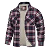 Men's Fleece Plaid Jacket Casual Loose Cotton Jacket Thicken Lining Flannel Warm Outwear Autumn Winter Work Coat Outerwear S-5XL 5