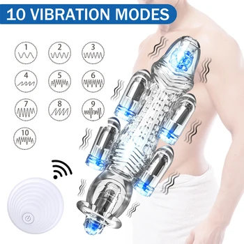 Male Masturbation Bullet Glans Vibrator Penis Massager Male Delay Ejaculation Lasting Penis Trainer Adult Sex Toy Vibro Ring 2