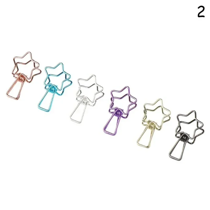 6PCs Set Hollowed Out Metal Binder Clip Long Tail Office Book Folder Paper Organizer
