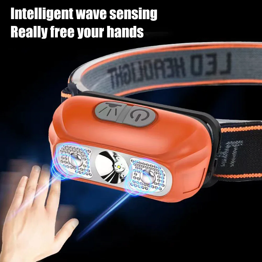 

Mini Rechargeable Powerful Sensor Headlamp Fishing Camping USB Head Flashlight COB LED Head Light Torch Headlights Front Lantern
