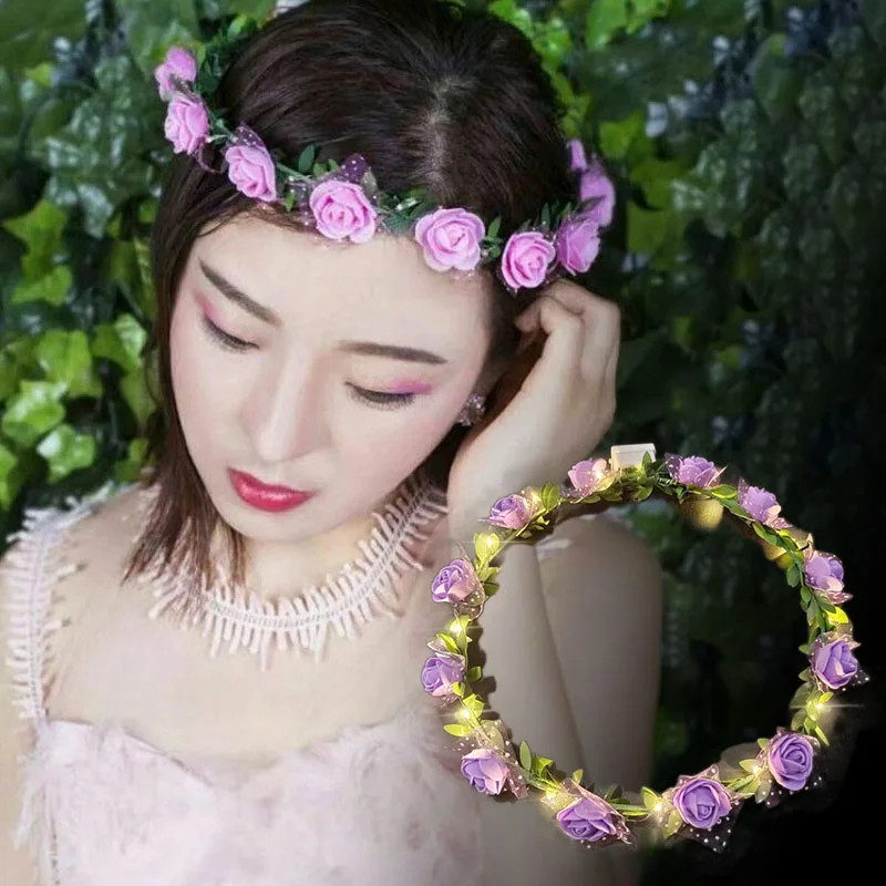 Glow Headband Luminous Hair Bands For Women Wedding Party