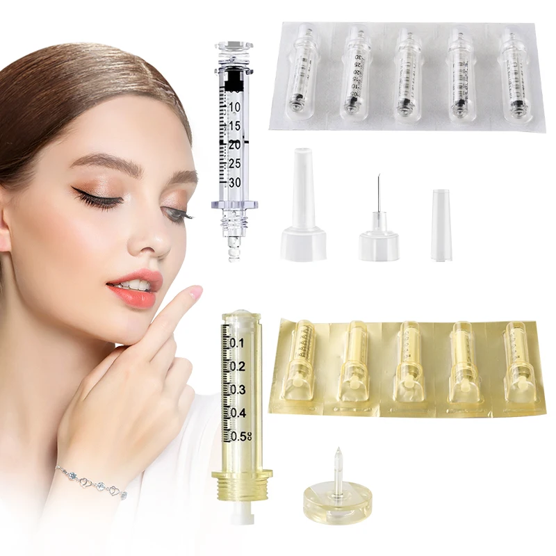 0.3 0.5ml Beauty Syringe Ampoule Head for Hyaluron Gun Hyaluronic Pressurized Pen High Pressure Wrinkle Removal Water Syringe