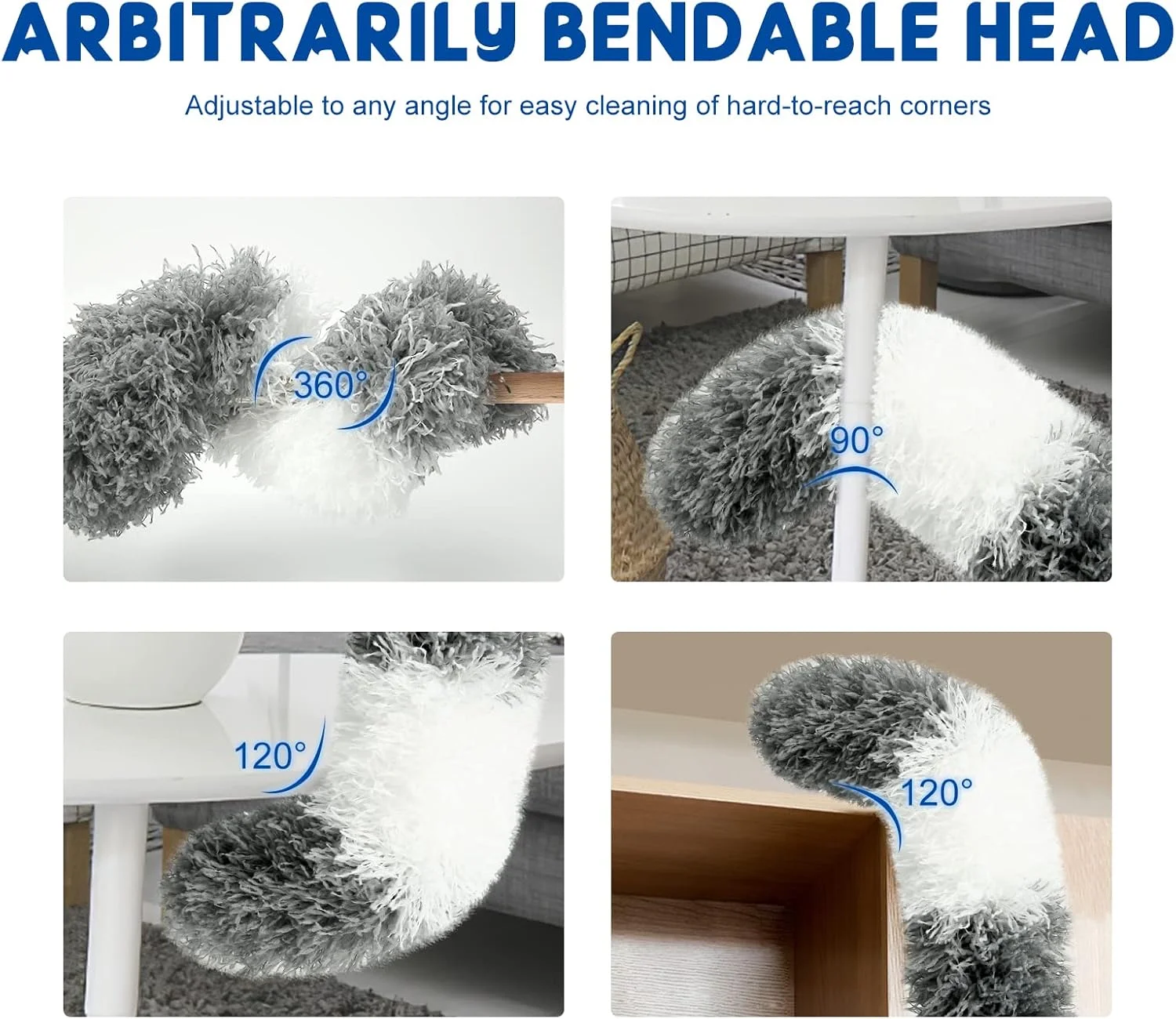 2.8M Duster Brush Microfiber Extendable Curved Ceiling Cleaning Broom Household Electrostatic Dust Collector