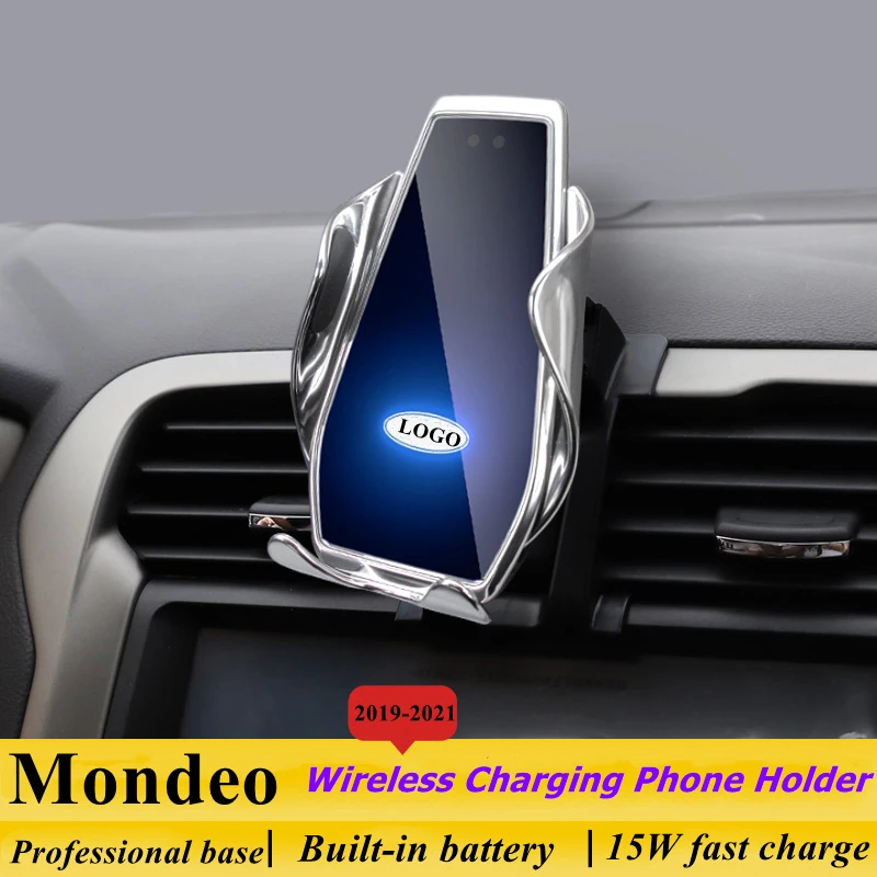

For Ford Mondeo 2019-2021 Car Phone Holder 15W Qi Wireless Car Charger Stand for iPhone Xiaomi Samsung Huawei Universal