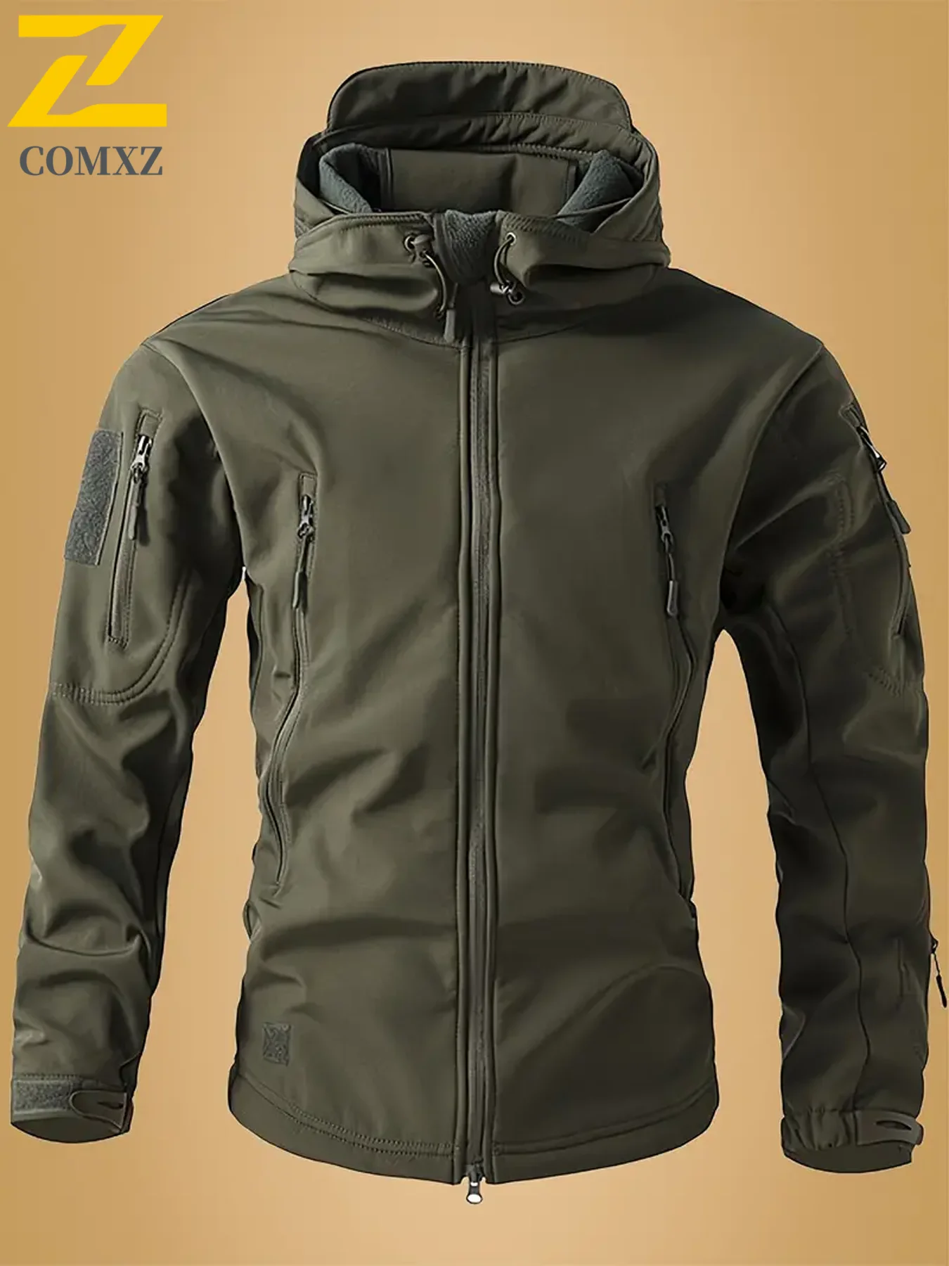 EiAO Men Tactical Softshell Jacket Waterproof Outdoor Hunting Coat Military Combat Windbreaker Warm Sports Jacket​ Windbreaker