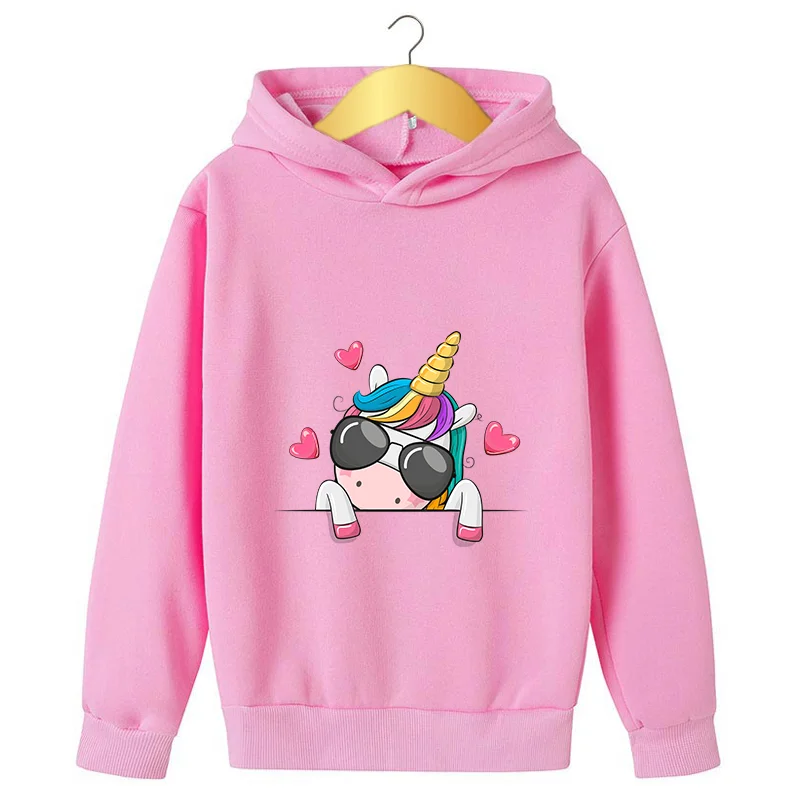 

Unicorn Hoodie Kids Hoodie Fashion Kids 2022 New Unicorn Spring Autumn Cartoon Hoodie Printed Sweater 4-14 Years Old Baby Girls