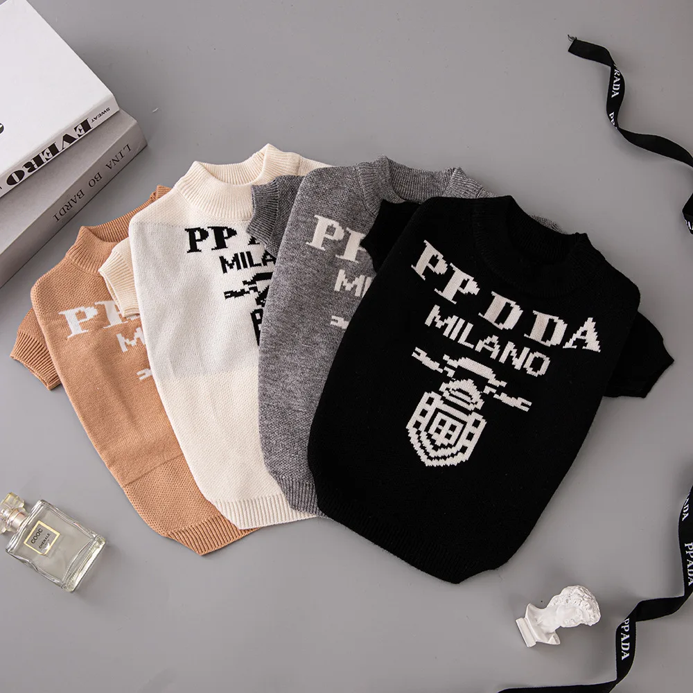 

Осенне-зимний свитер для домашних животных, универсальный свитер с круглым вырезом и надписью для собак и кошек, одежда для щенков, аксессуары для прогулок на открытом воздухе, товары