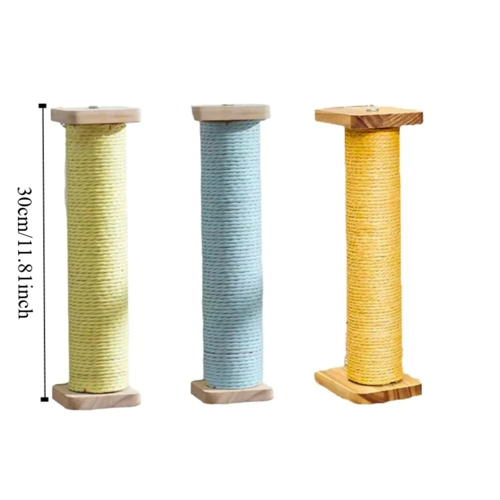 Durable Sisal Cat Scratcher Pole Non-Debris Non-Shedding Cat Scratching Column Hanging Vertical Cat Scratching Post for Cat Cage