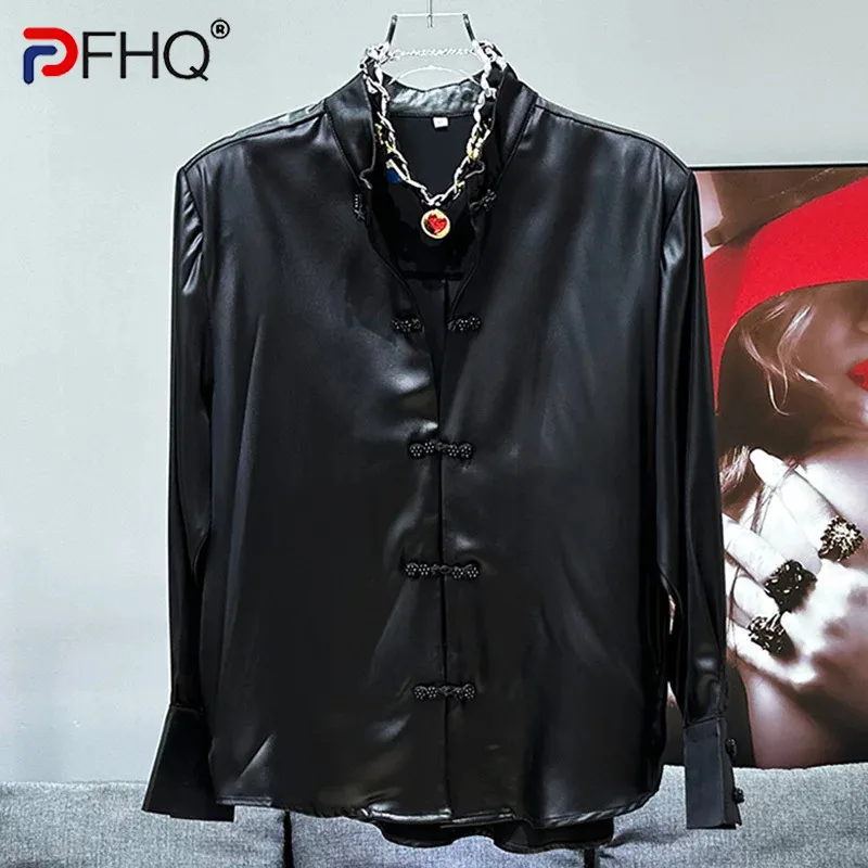 

Мужская рубашка с воротником-стойкой, в китайском стиле