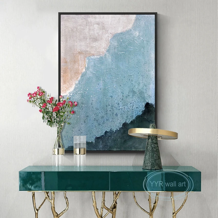 

Simple Abstract Handmade Oil Painting Porch Living Room Wall Art Light Luxury Decoration Poster Hotel Restaurant Hanging Mural