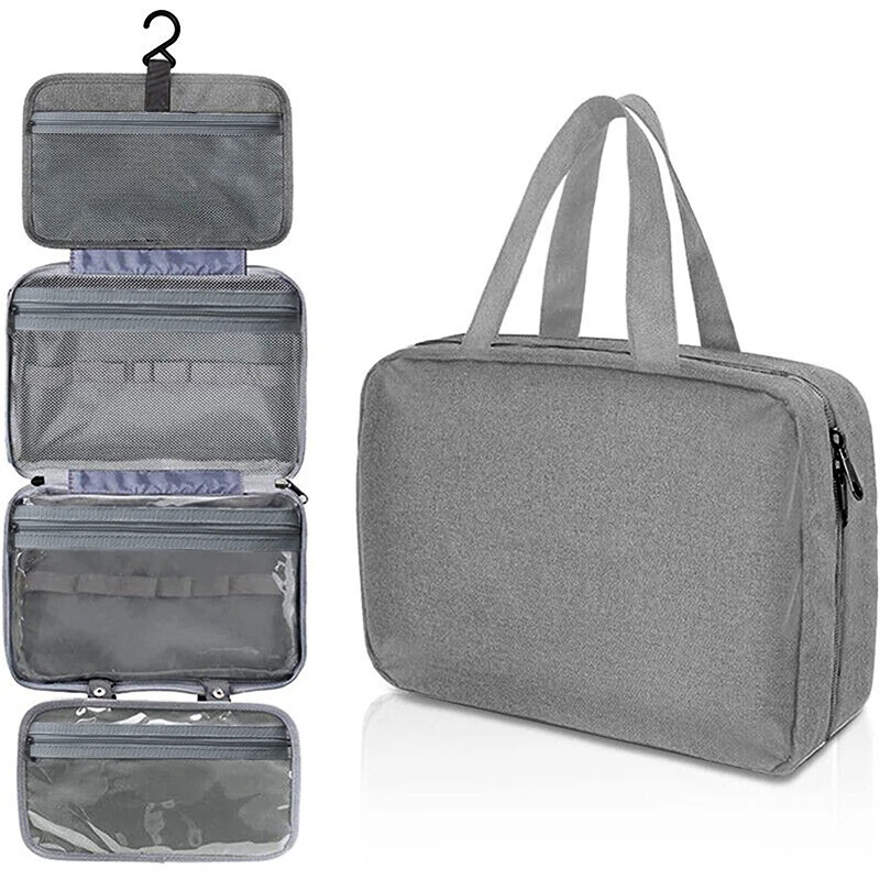 Travel Hanging Toiletry Bag Water-proof Cosmetic Storage Bag Bathroom Beauty Wash Bag AccessoryTowel Bag Wet Dry Separated Bag 4