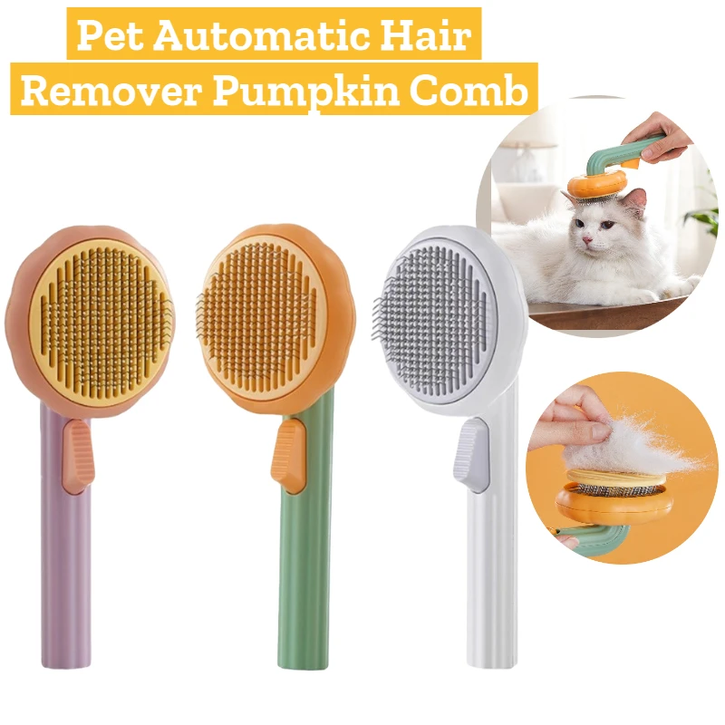 Pumpkin Cat Brush Comb Pet Grooming Hair Remover Pumpkin Brush Hair