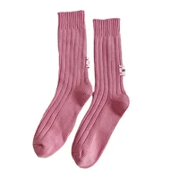 Unisex socks for men women Autumn and Winter ins style Solid color Medium tube cotton socks Sizes 36-44 5