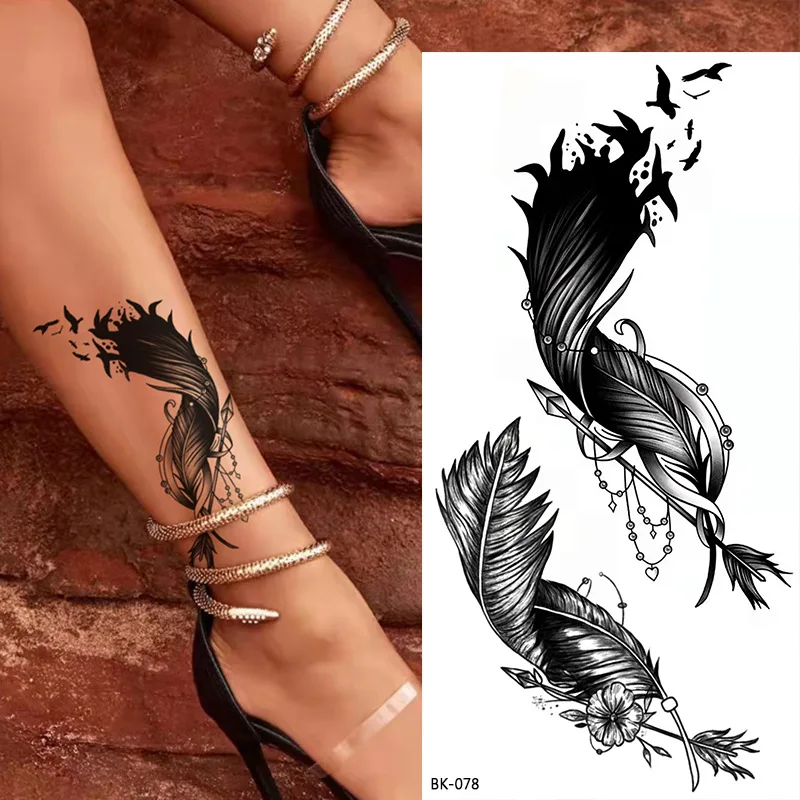 Tatuaje temporare femei autocolant flori sexy piept braț picior talie tatuaj fals_voghion.com