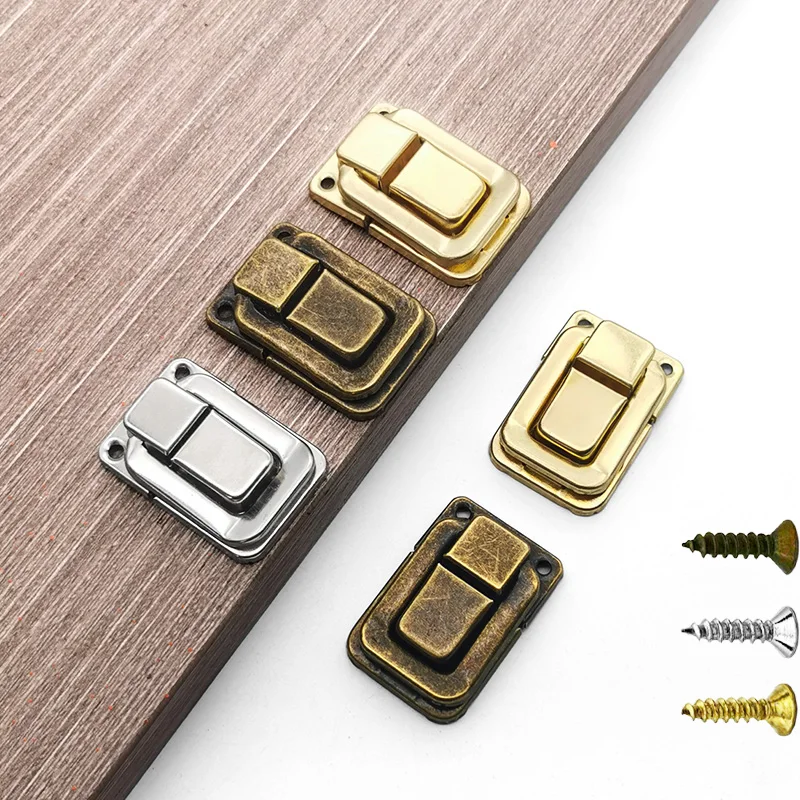 Antique Bronze Box Hasps Iron Antique Lock Metal Hasps Latch 10pcs Jewelry Box Furniture Hardware 3 colors and 3 sizes