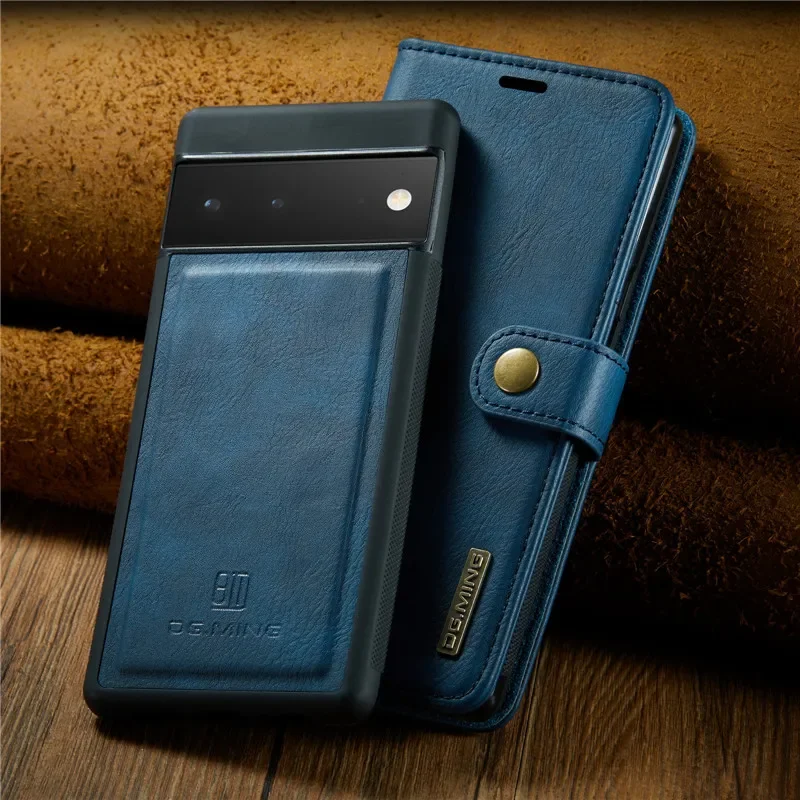 Leather Wallet Cover with Detachable Magnetic Case