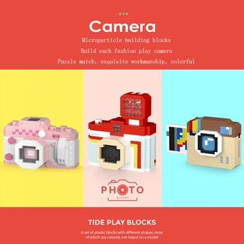 Digital Camera SLR Camera Polaroid Microparticle Building Block Polaroid Assembly Desktop Model Decoration