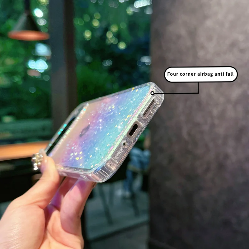 Luxury Bling Glitter Clear Candy Case - Starry Sky Transparent Shockproof Shell Cover