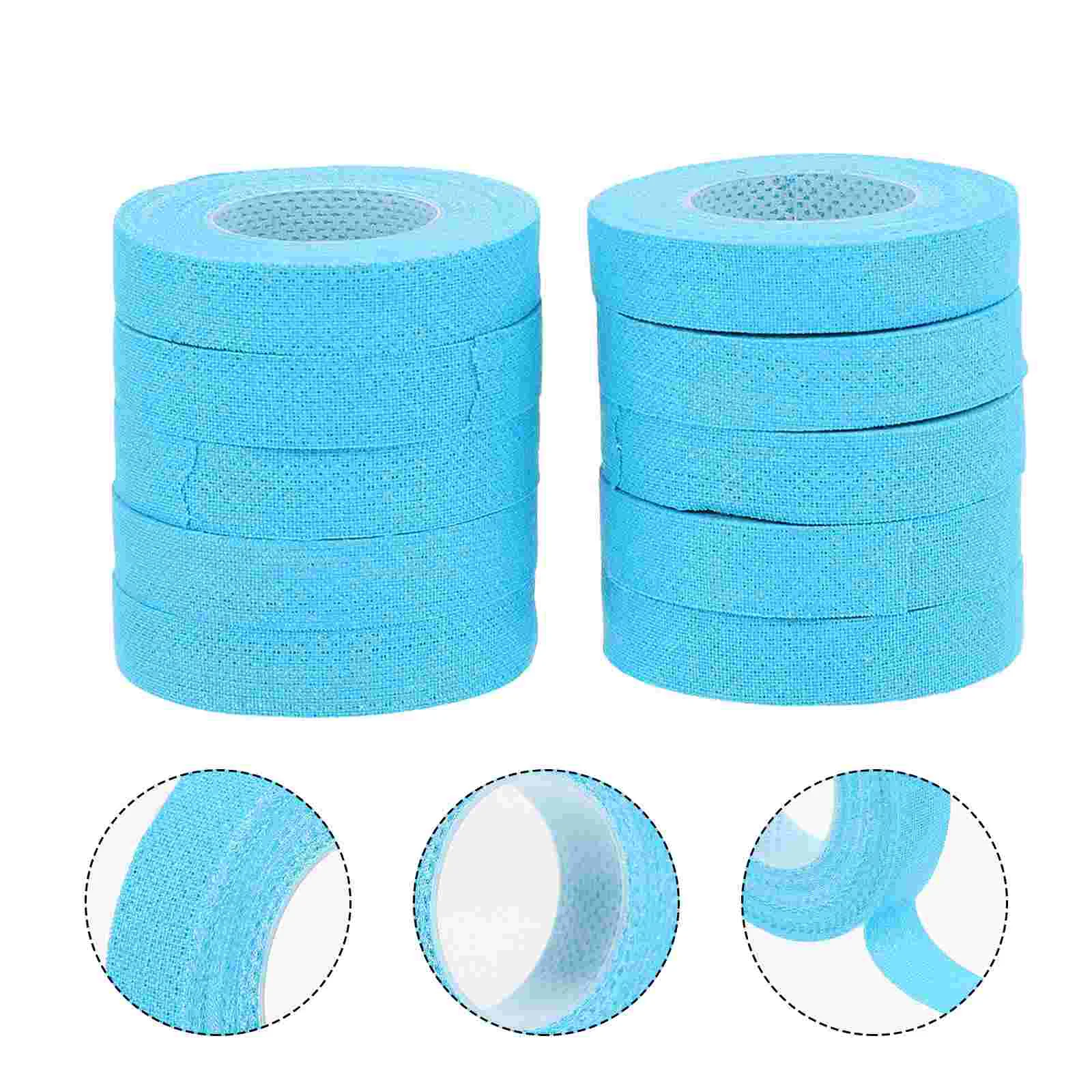 10 Rolls 5m Nail Tape Guitar Finger Adhesive Breathable Athletic Tapes Guzheng Cotton Protector Baby Blue