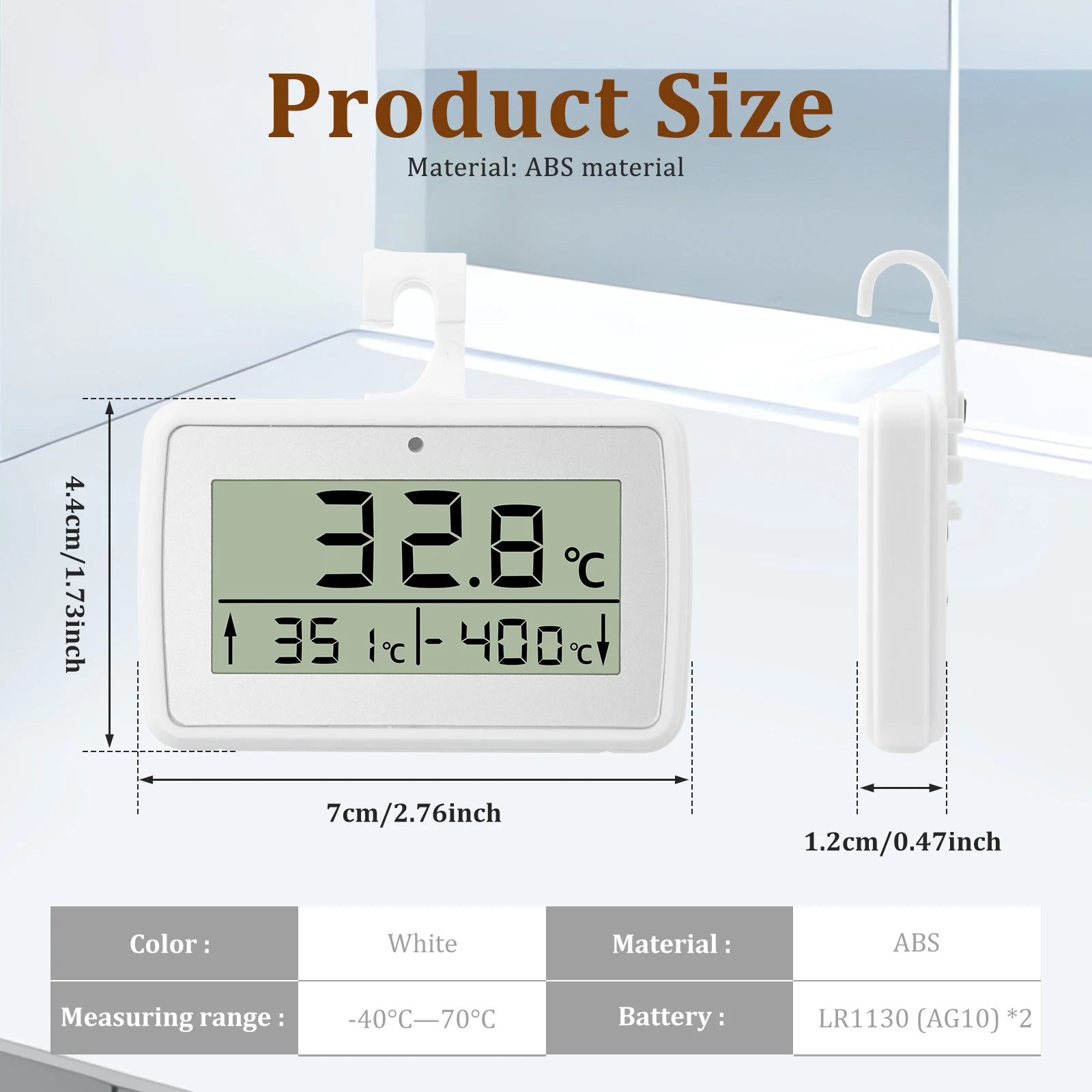 Waterproof LCD Thermometer for Fridge Freezer Temperature Humidity