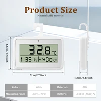 Thermomètre de réfrigérateur avec écran LCD, alarme de température et d'humidité domestique, Suspension étanche pour congélateur et réfrigérateur 6