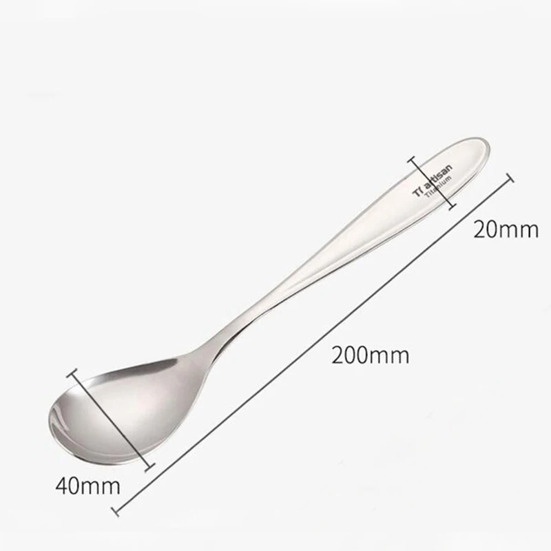 Tiartisan Titanium Fork Spoon Cutlery Set Lightweight Dinner Cutlery Picnic Kitchen Tableware Polished Spoon Fork Ta8118P