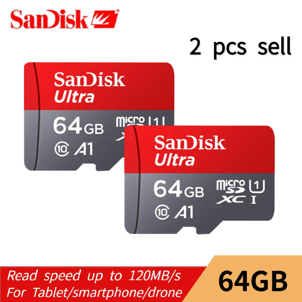 256gb memory card 2 pcs sell Sandisk Ultra Micro SD 256GB 128GB 64GB 32GB 120MB/s SDXC SD/TF Flash Memory Card  400GB 512GB 1TB microSD for phone biggest sd card