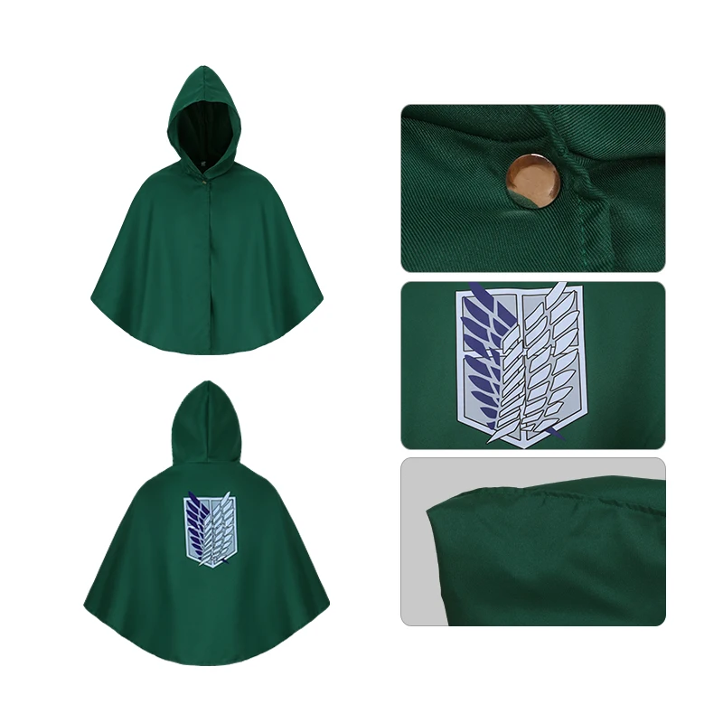 Anime Attack Cloak Shingeki No Kyojin Scouting Legion Cosplay Costume Green Cape Fantasia Halloween Feminina