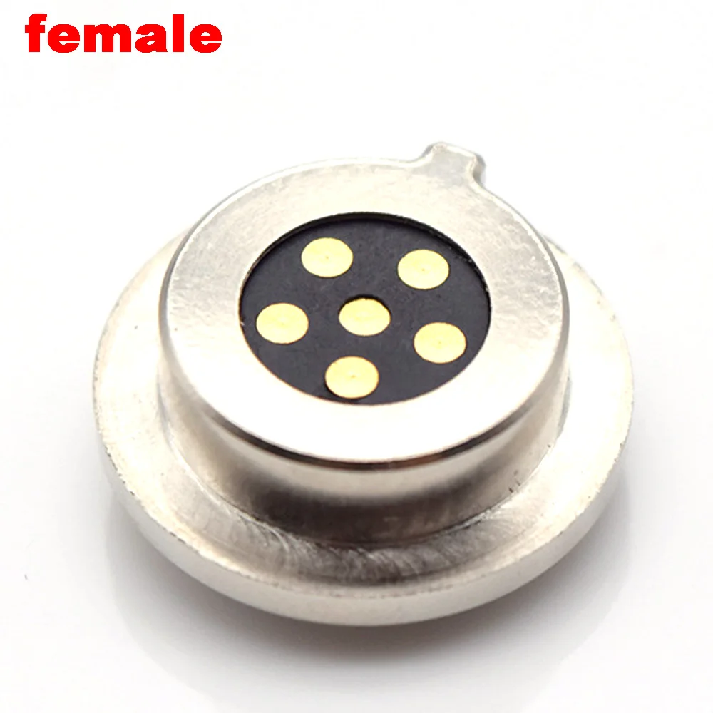 

50pc 6P Water Proof Card Slot 5V DC Magnet Suction Pogo Pin Connector Power Socket Smart Wearable Male Female Charging Connector