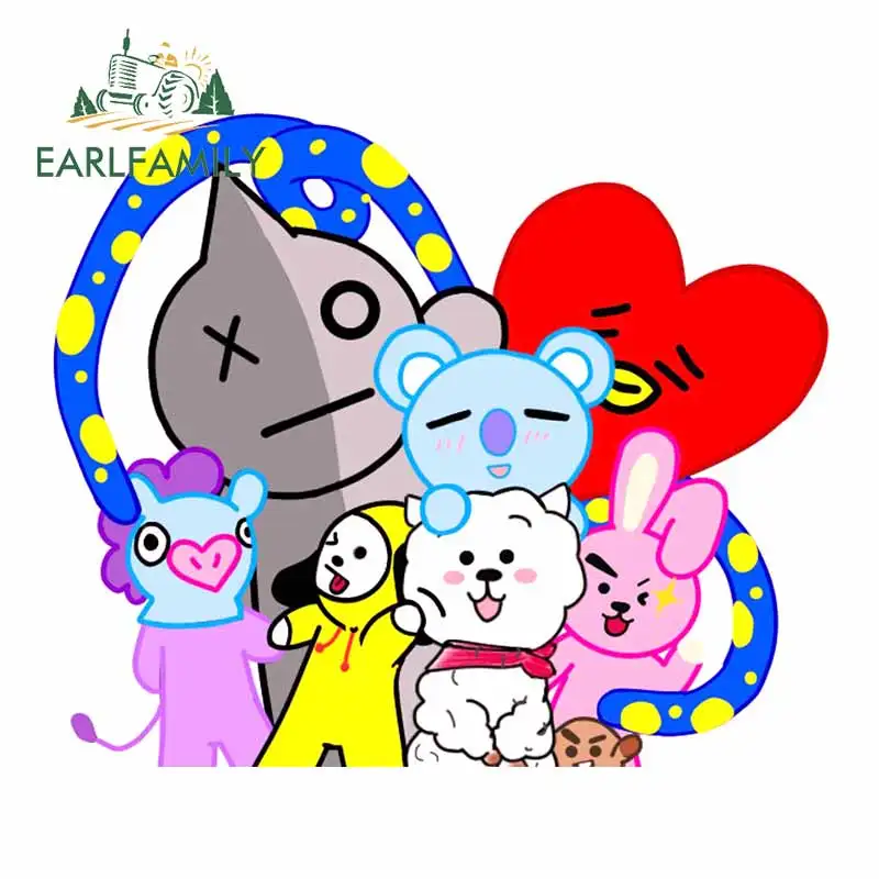 

EARLFAMILY 13 см X 10,9 см, забавная мультяшная наклейка для автомобиля, водонепроницаемая креативная наклейка, солнцезащитные аксессуары для автомобиля, индивидуальная графика
