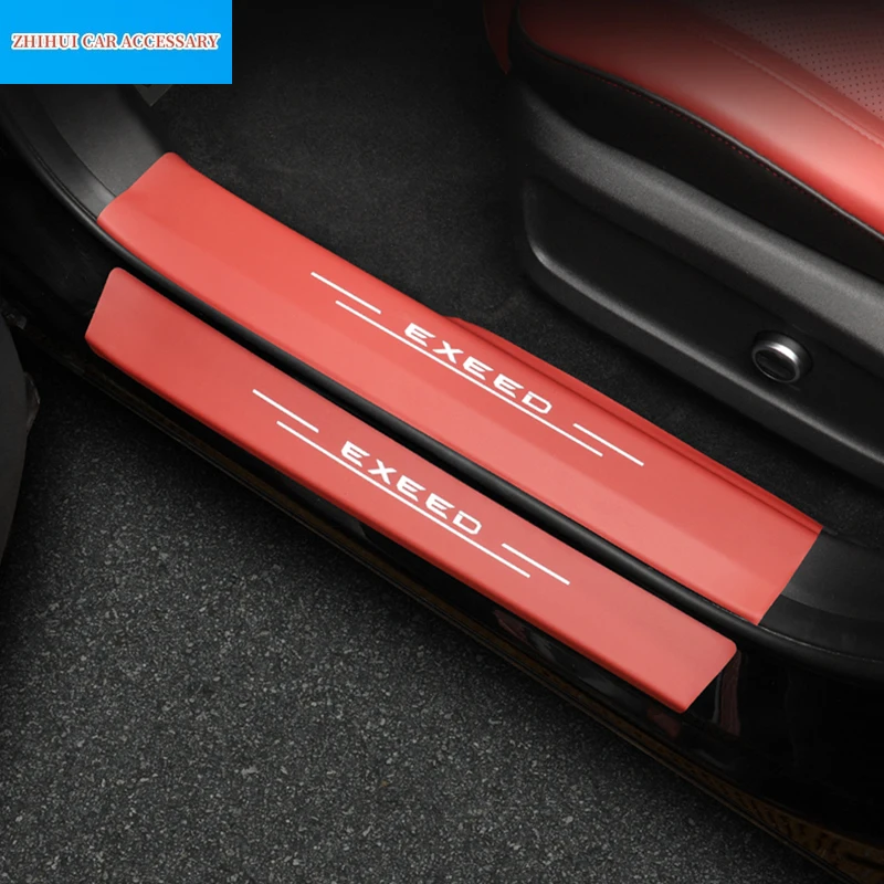 

For Chery EXEED RX 2023 2024 Car Styling Door Welcome Threshold Cover Sticker PU Leather Cover Stickers Auto Accessories