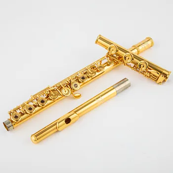 USA Powell PS705 Professional Flute 24K Gold-Plated C-Tune 17 Open-Hole Instrument Play Test