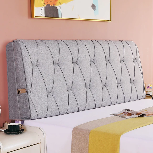 New bedhead back cushion with phone bag ultra soft headboard pillow  comfortable home design no headboard