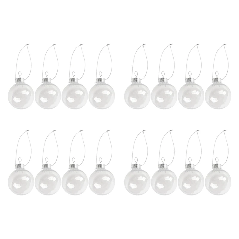 

Clear DIY Baubles Shatterproof Seamless Plastic XMAS Ball Home Tree Decor Gift - 60Mm QTY:16