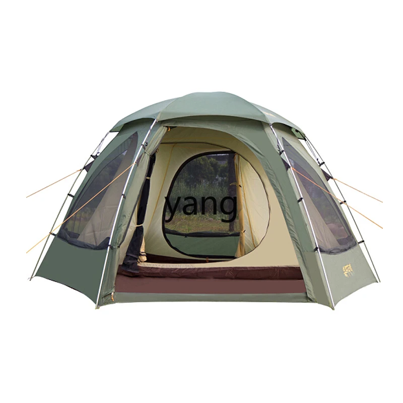 

Yjq Outdoor Camping 3-4 People Rain-Proof Thickened Four Seasons Double-Layer Aluminum Pole Self-Driving Camping Equipment Tent