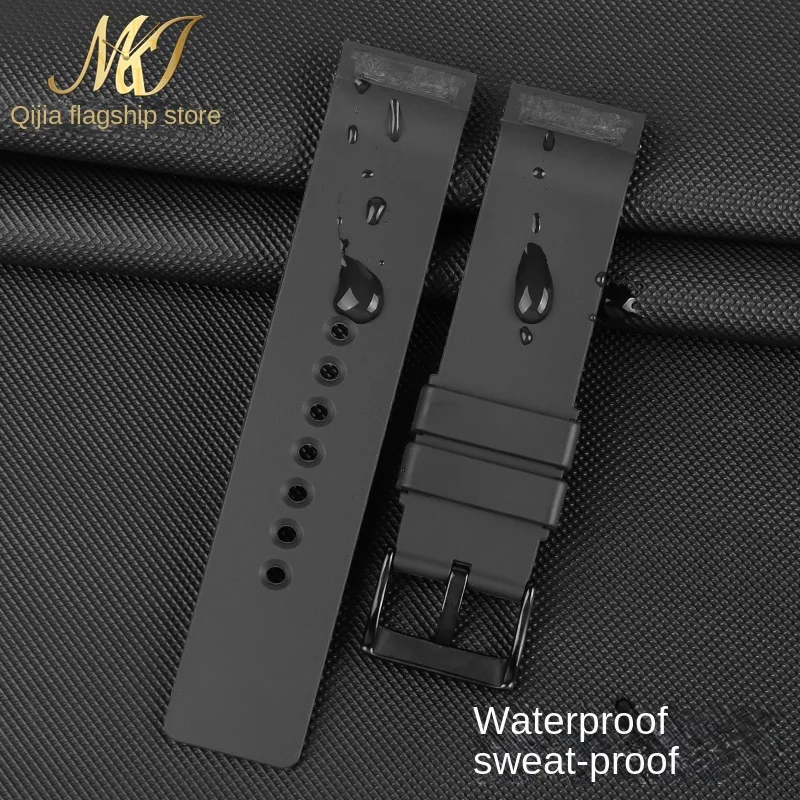 Cartier Santos 100 Rubber Watch Band - Black Rivet Silicone Strap in Multiple Colors